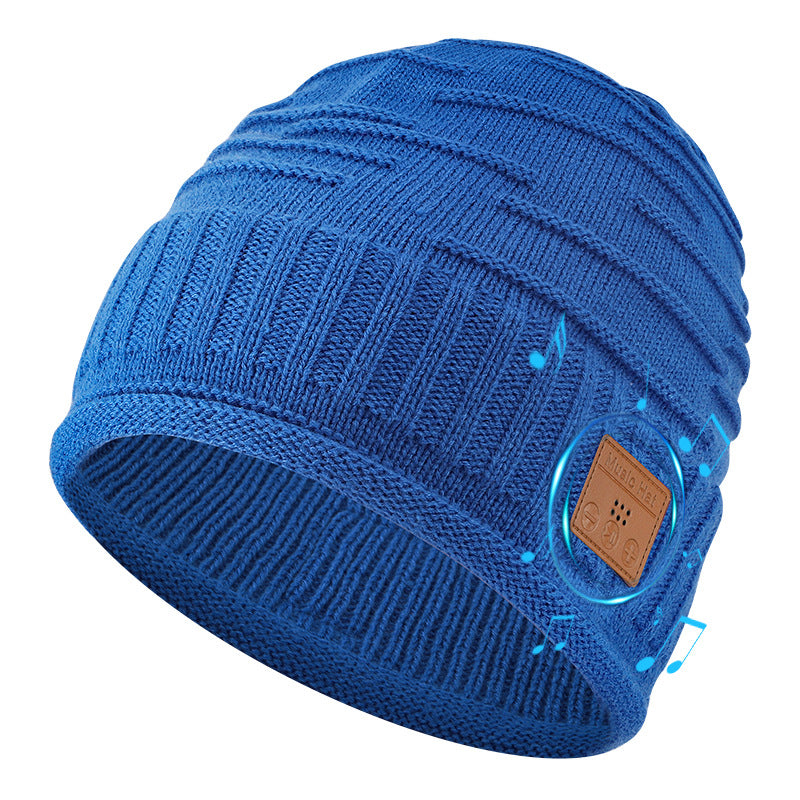 Wholesale Autumn and Winter Knitted Warm Plus Fleece Bluetooth Hat