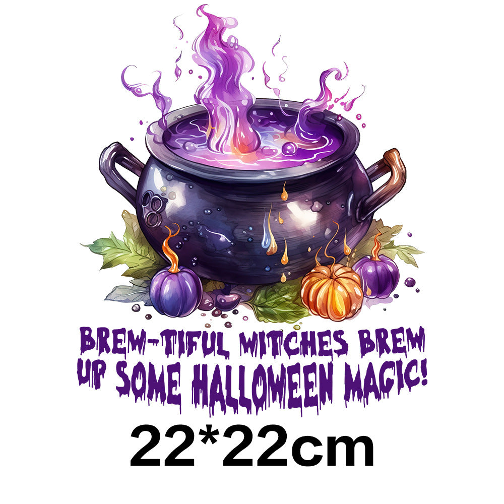 Wholesale 10pcs Pumpkin Witch Halloween UV DTF Ready to Press Transfers Wraps