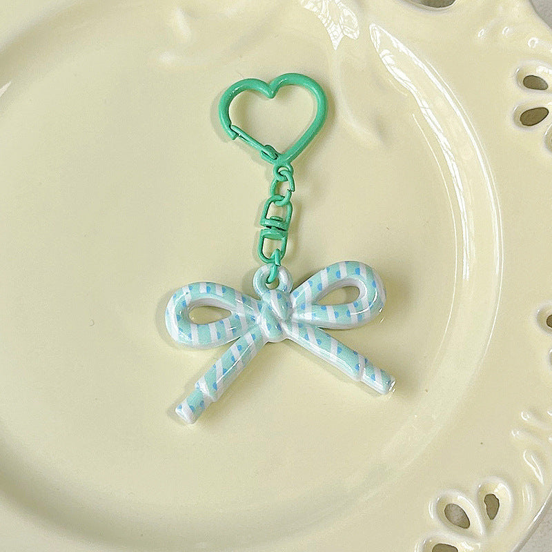 Wholesale Cute Double-Sided Printed Cut Out Bow Keychain