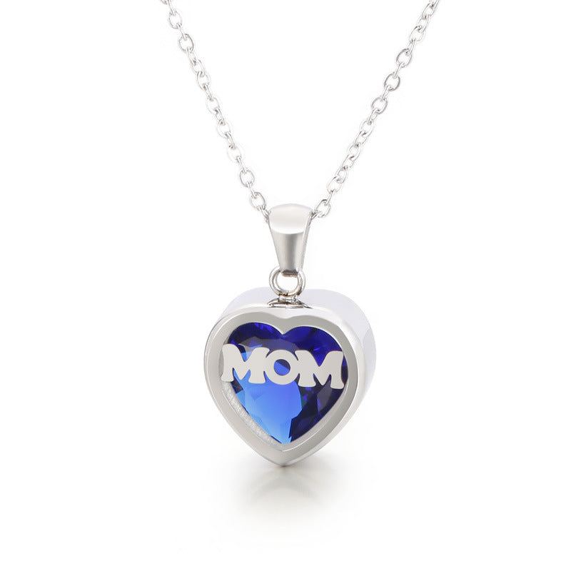Wholesale new mother's day gift stainless steel heart-shaped necklace