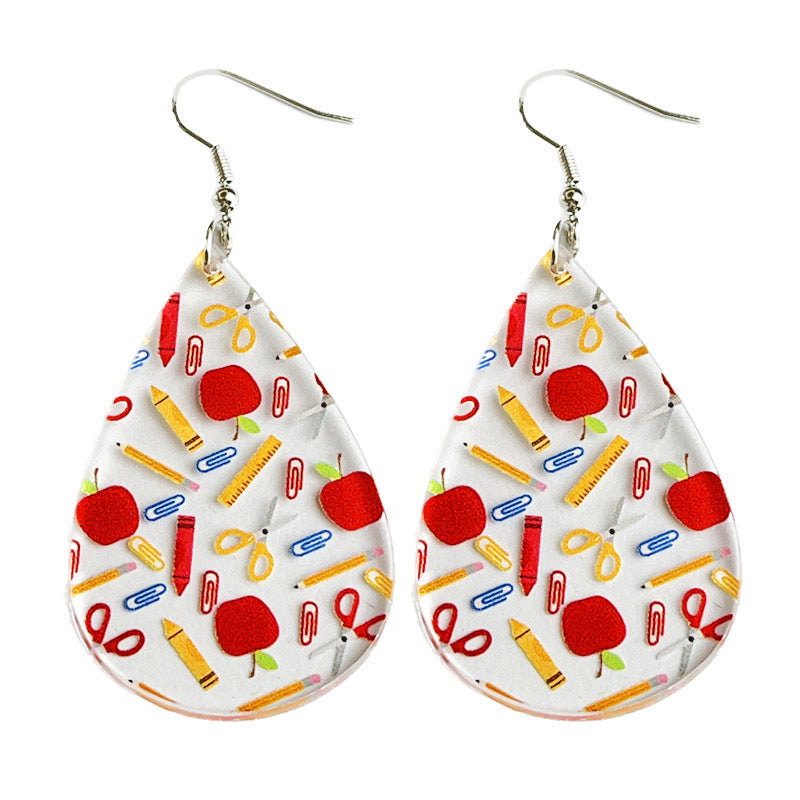 Wholesale Transparent acrylic earrings teardrop-shaped colorful earrings