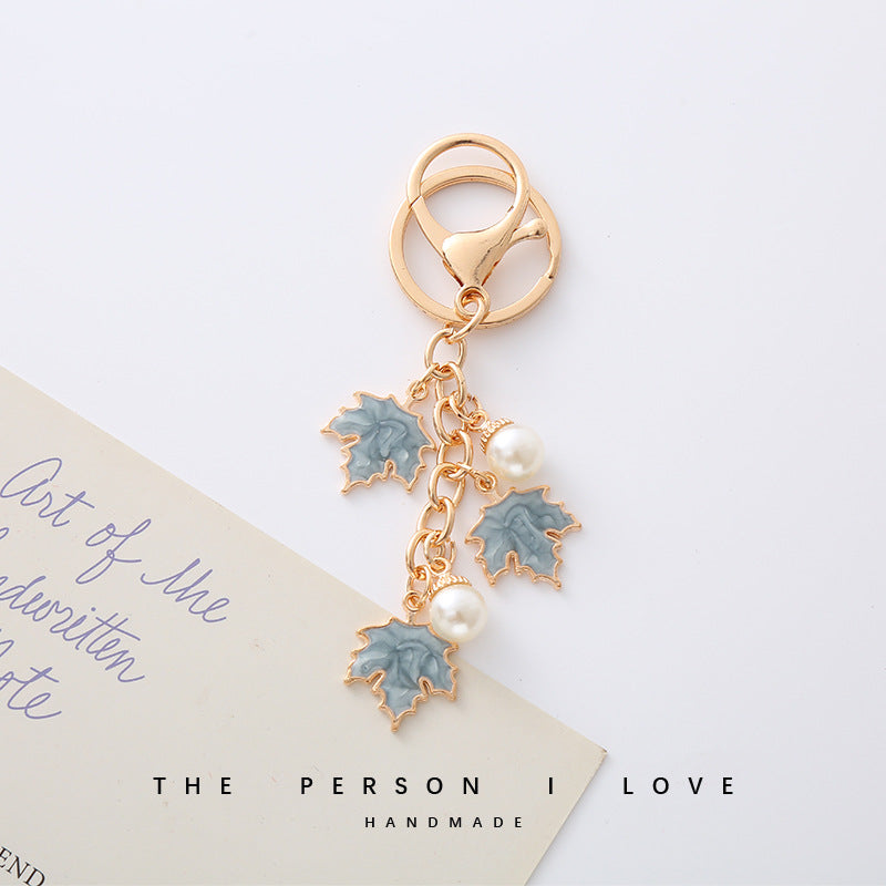 Wholesale Falling Maple Leaf Oil Key Chain