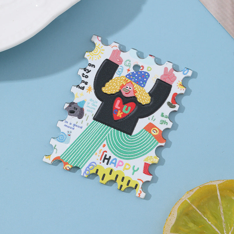 Wholesale 10pcs/ pack acrylic printed hanging pendant DIY mobile phone chain keychain