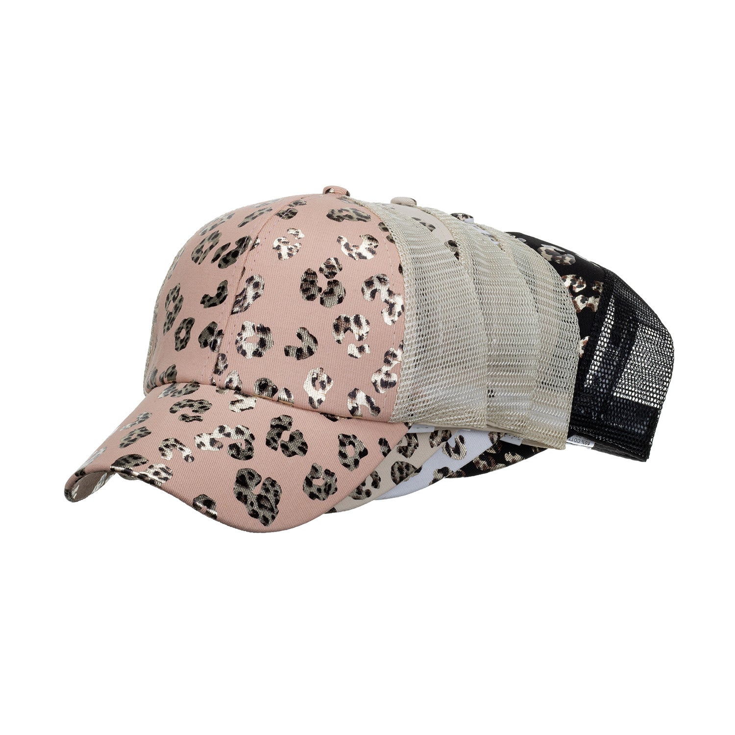 Wholesale  new bronzing leopard horsetail hole baseball cap Women's sun hat