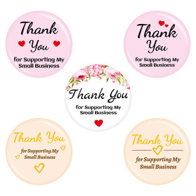 Wholesale Coated Paper Self-adhesive Round Bronzing Thank You Sticker