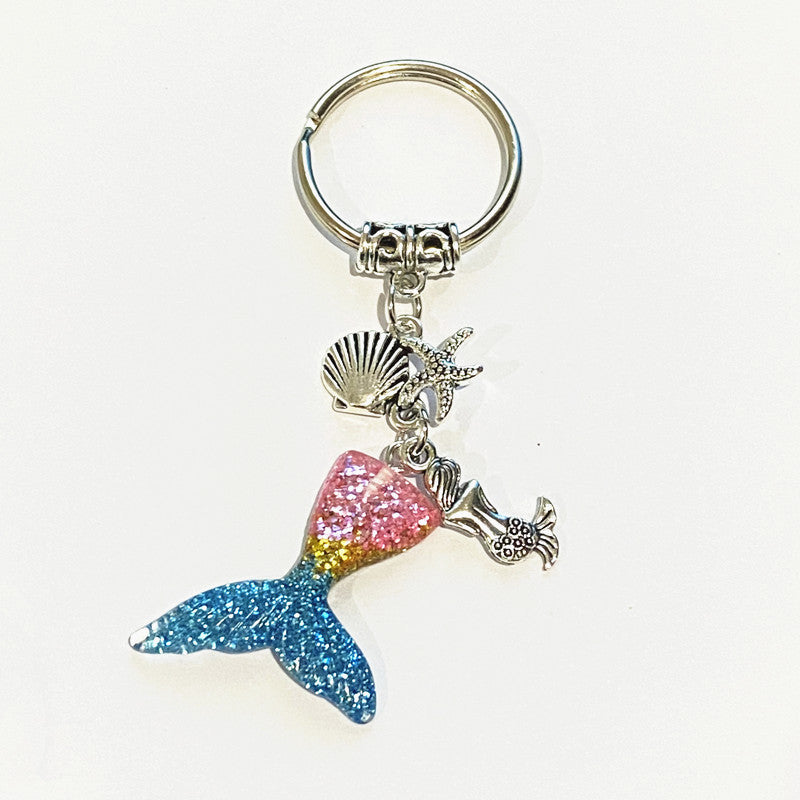 Wholesale Alloy Mermaid Starfish Keychain