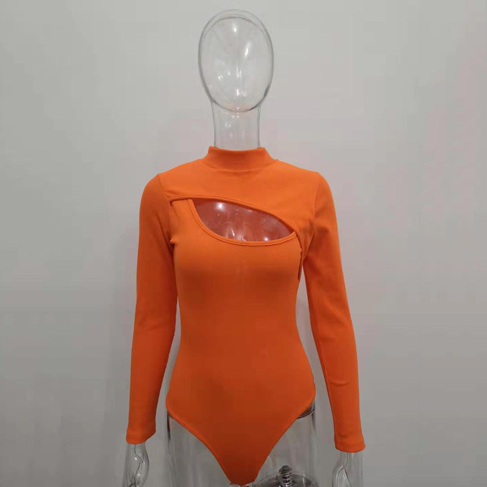 Wholesale Sexy Long-sleeved Ribbed Jumpsuit for Women