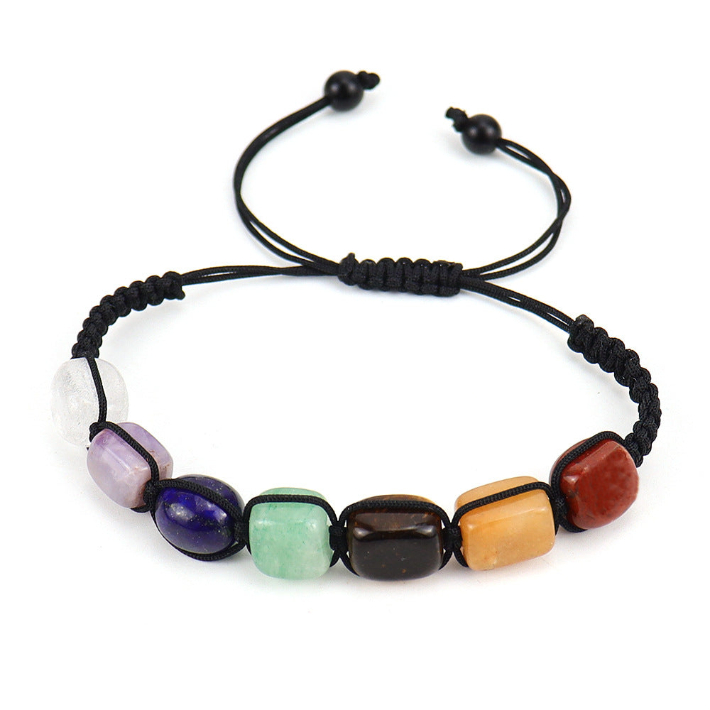 Wholesale Hand-woven Colorful Crystal Bracelet Rectangular Stone Bracelet