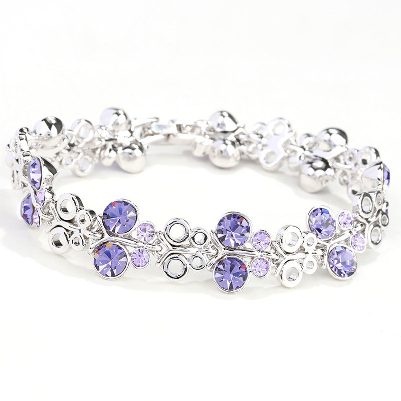 Wholesale Butterfly Love Flower Crystal Alloy Bracelet