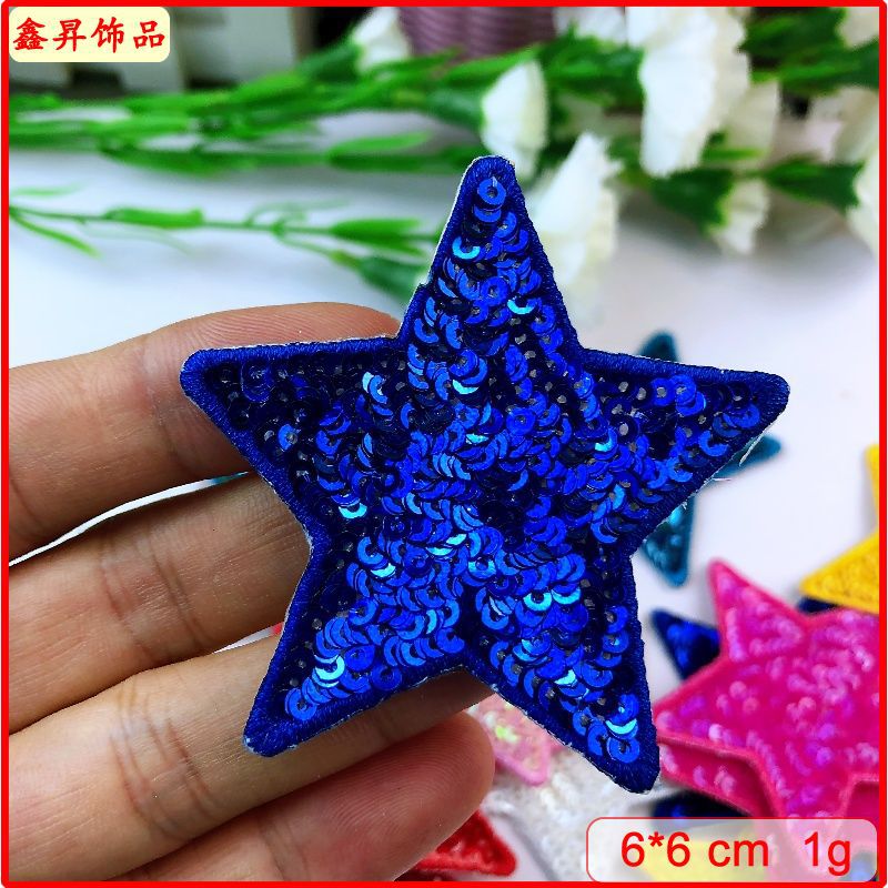 Wholesale Love Star Towel Embroidered Bead Sequin Cloth Stickers Badge Chest Badge Patch FS