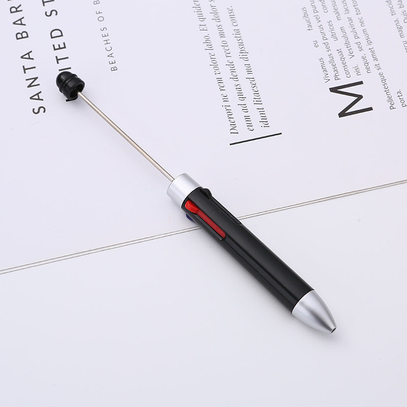 Wholesale DIY Beaded Multi Color Press Four Color Refill Plastic Ballpoint Pen
