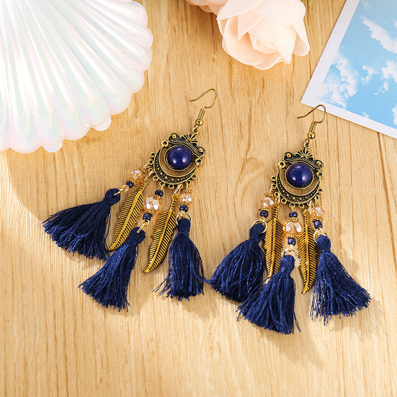 Wholesale Vintage Long Tassel Bohemian Earrings
