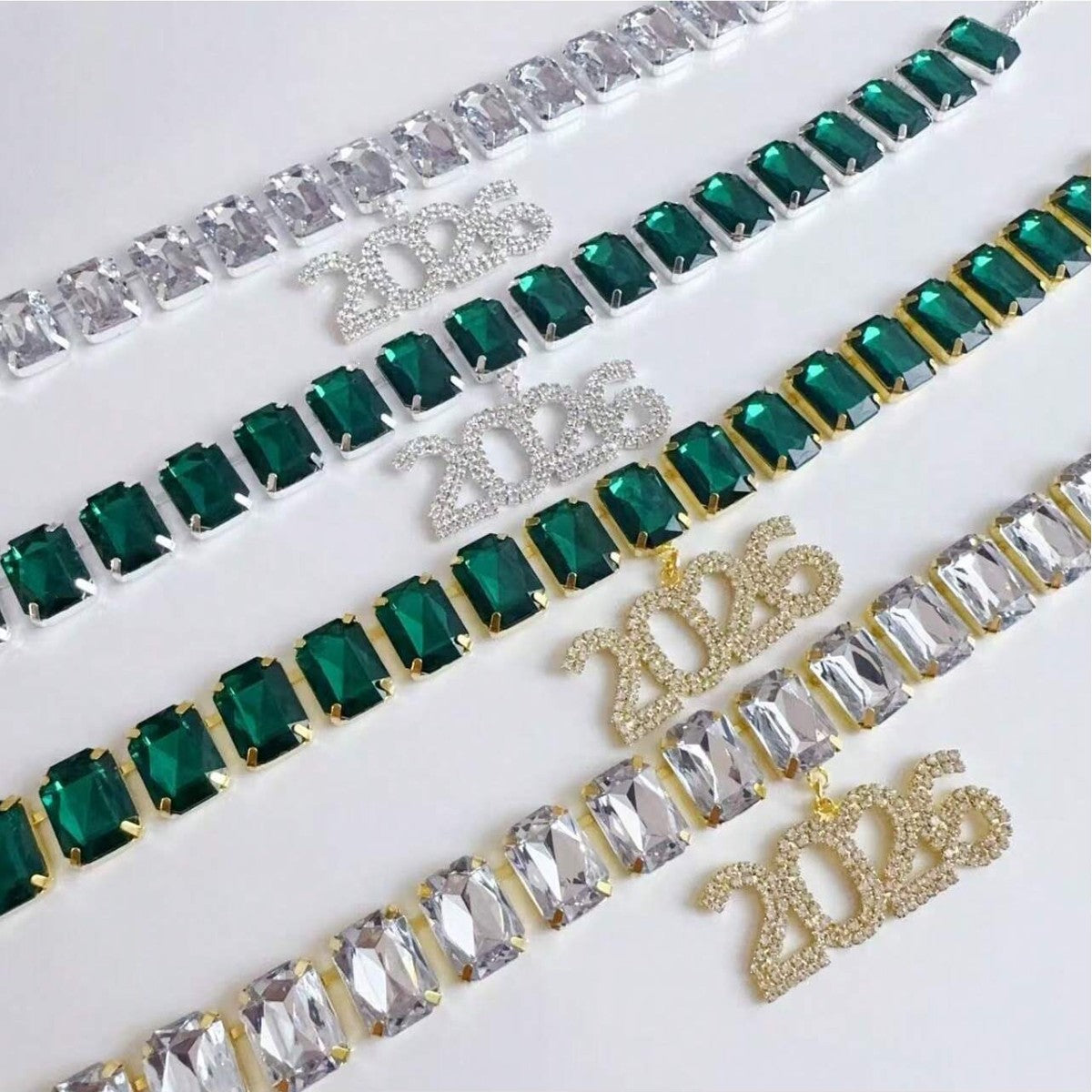 Wholesale 2026 letter full diamond geometric square Necklace