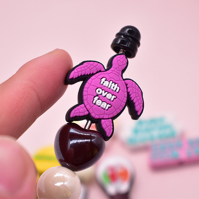 Wholesale Random 100pcs phrase cartoon cross Focal Beads