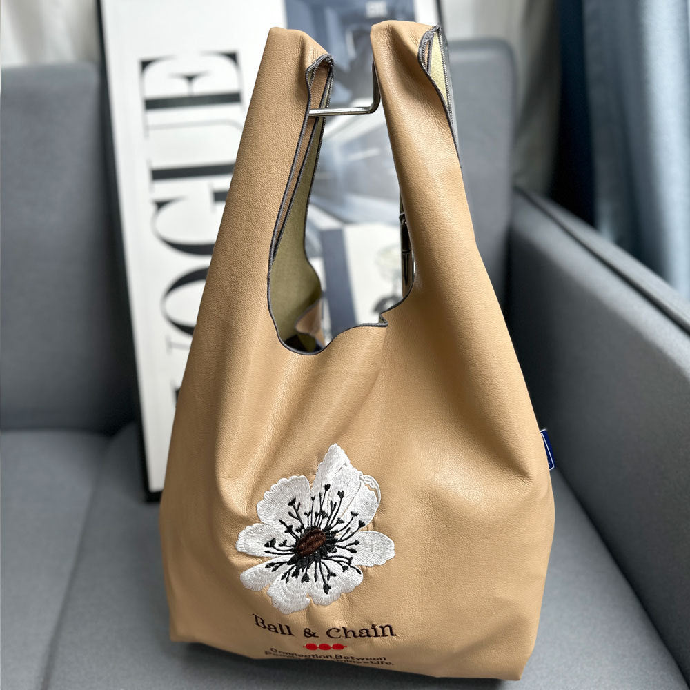 Wholesale Winter Leather Embroidered Shopping Bag Shoulder Bag