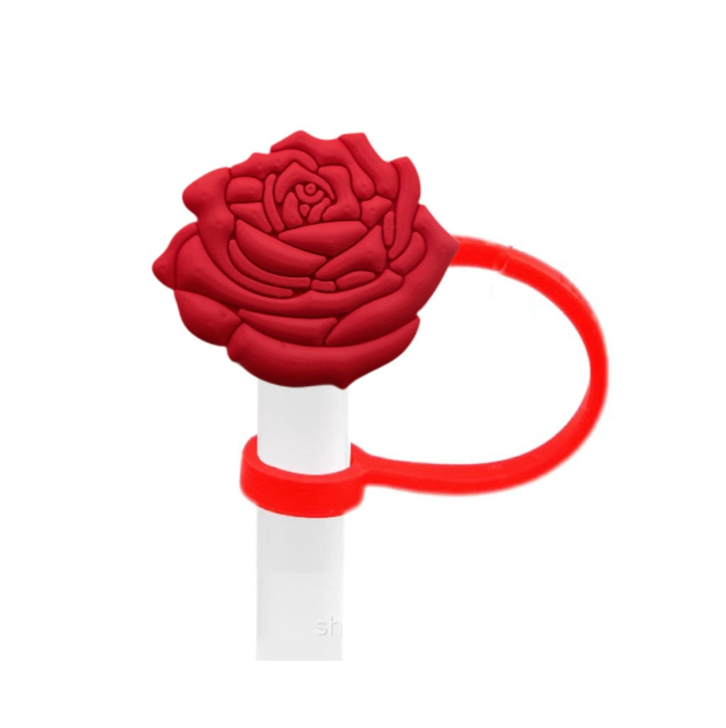 Wholesale 10pcs Valentine's Day Series Love Creative Cartoon Silicone Dust Stopper Water Cup Straw Cover