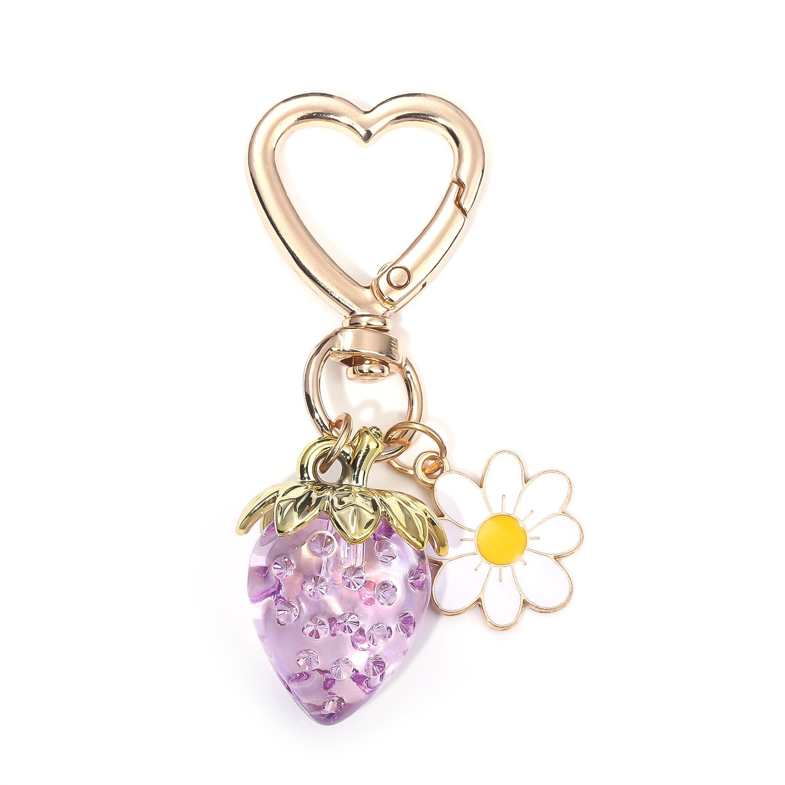 Wholesale Sunflower Strawberry Metal Keychain