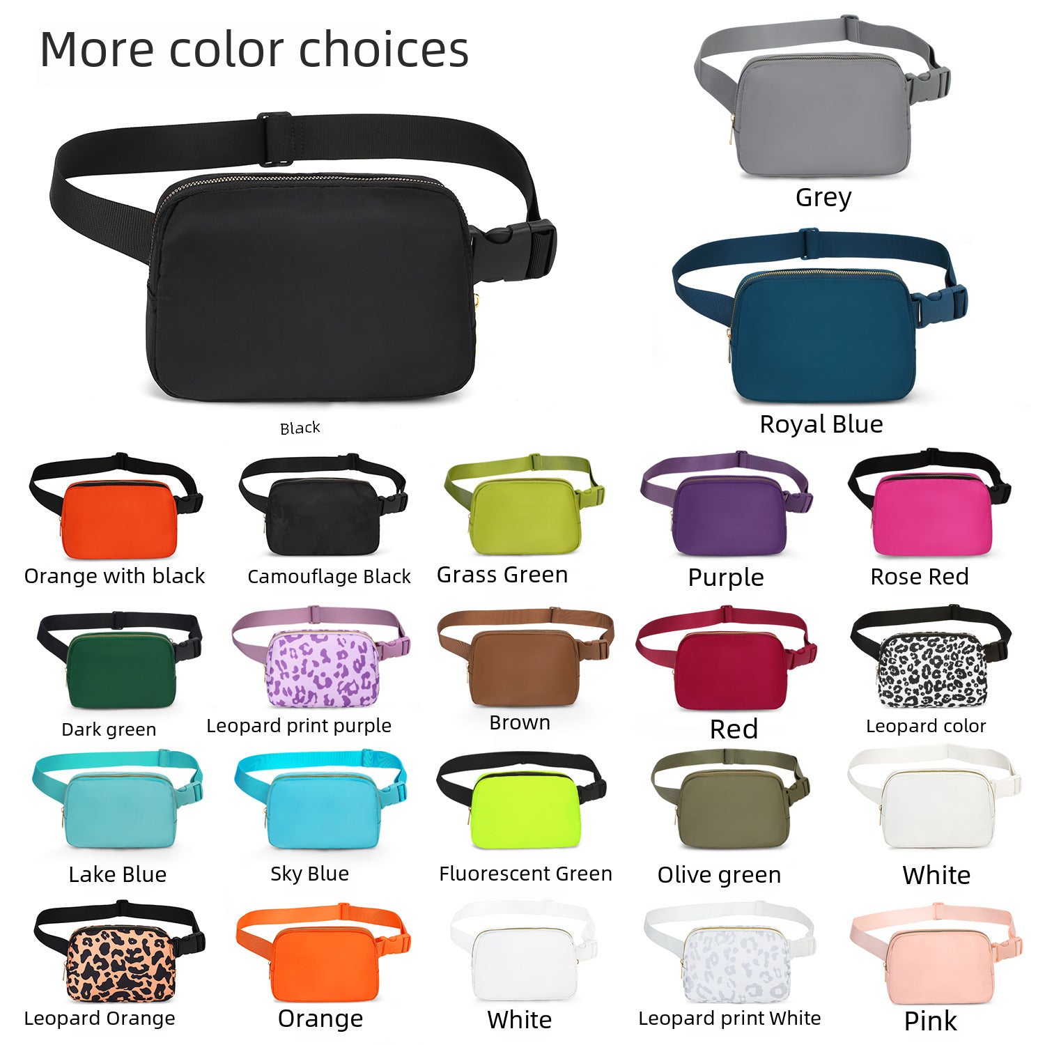 Wholesale Waist bag nylon waterproof chest bag outdoor sports running mobile phone bag versatile crossbody men and women