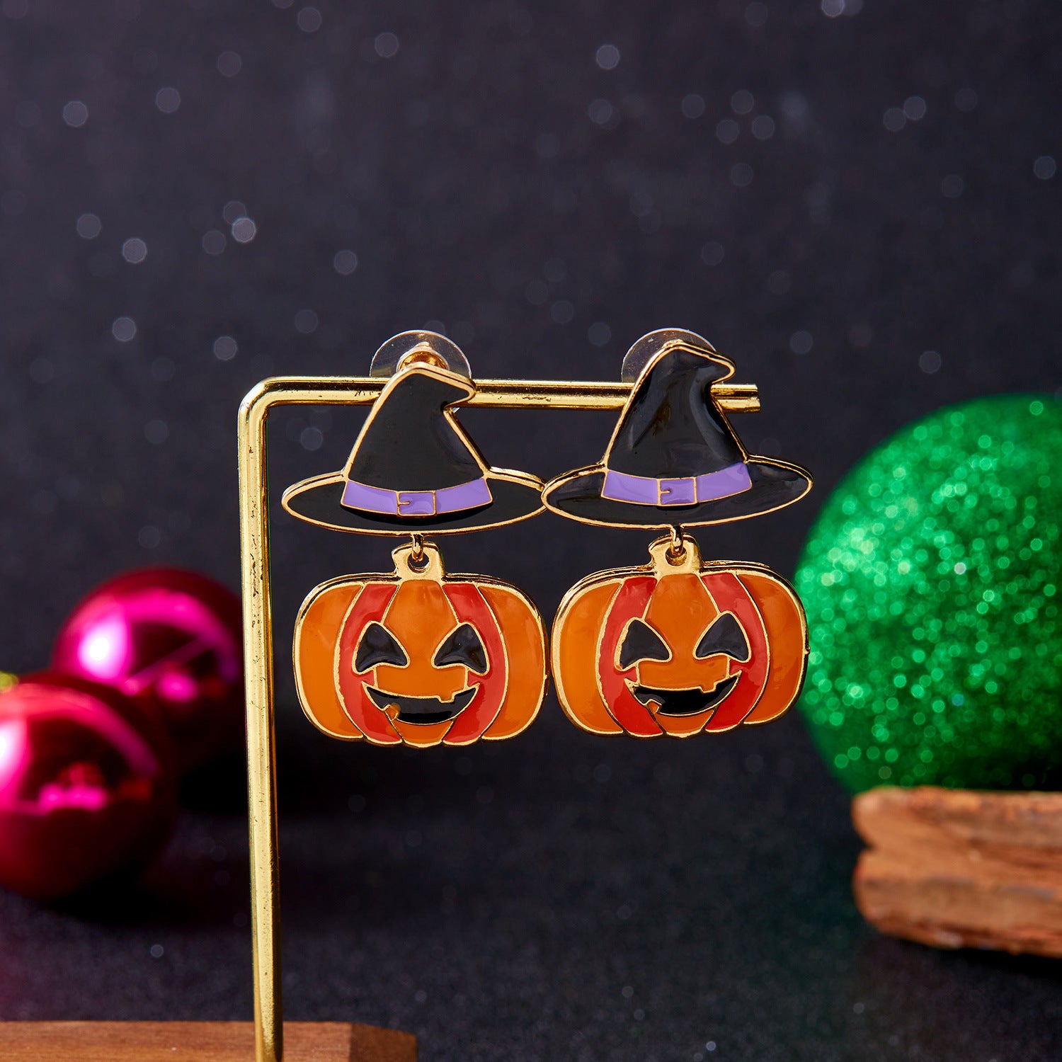 Wholesale  Pumpkin Skull Bat Earrings