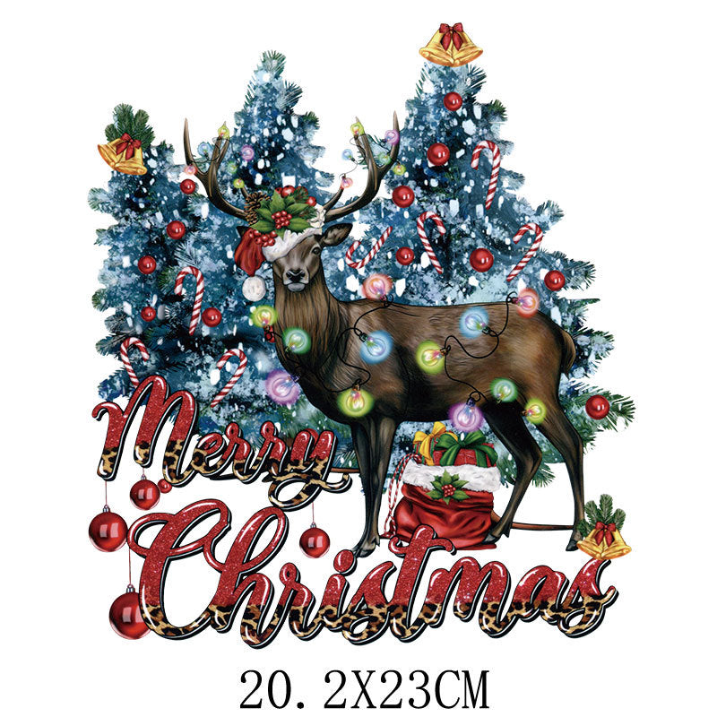 Wholesale Green cartoon Christmas heat transfer pattern   UV DTF Ready to Press Transfers Wraps