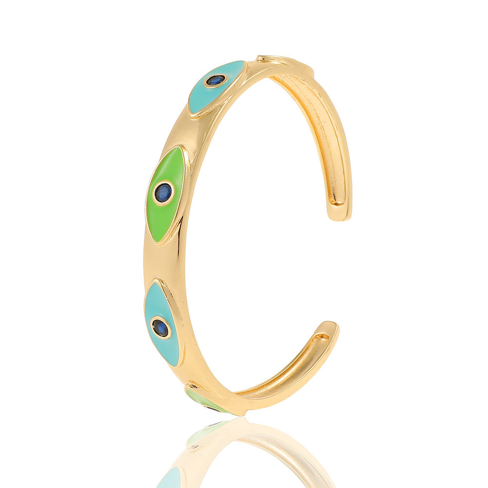 Wholesale Drip Oil Evil Eye Personality Bracelet