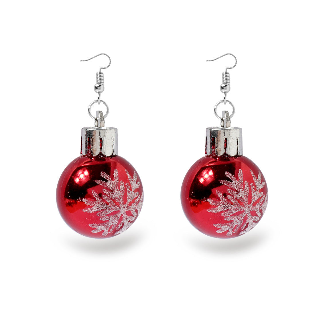 Wholesale Christmas Glitter Electroplated Ball Earrings
