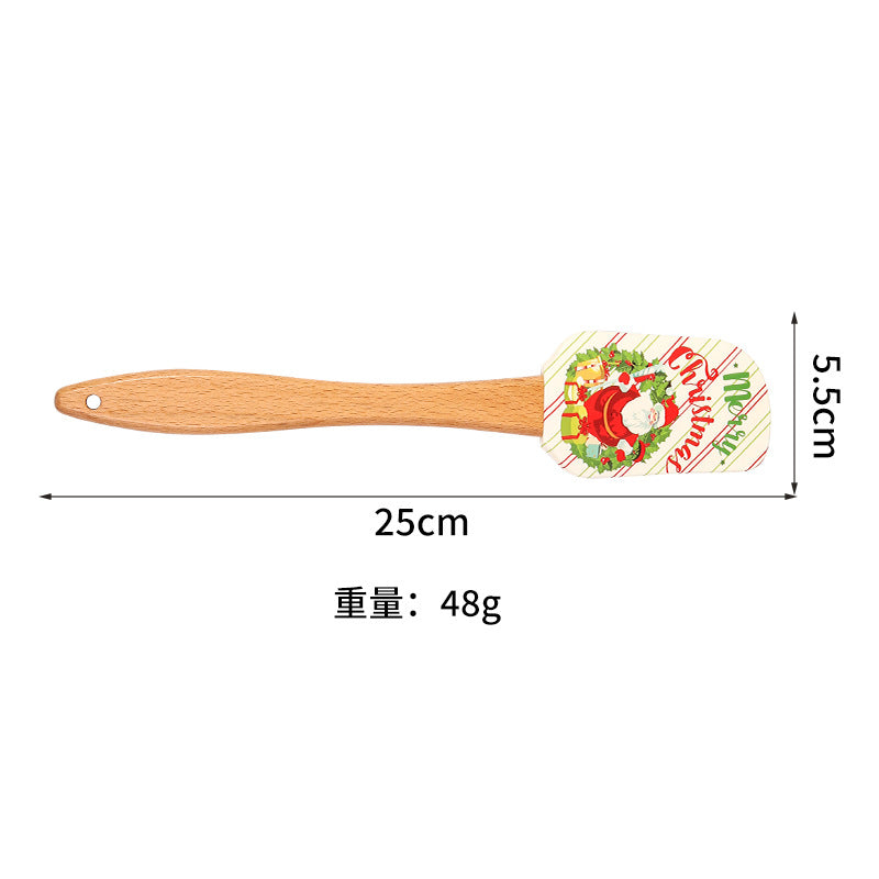 Wholesale Silicone Spatula Household Wooden Handle Butter Spatula
