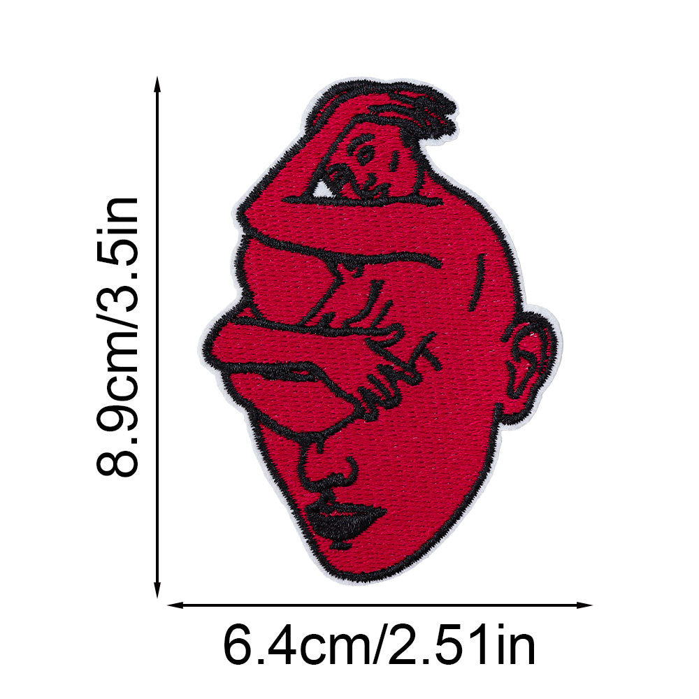 Wholesale Heart-shaped embroidery patch letters multi-color spelling DIY accessories