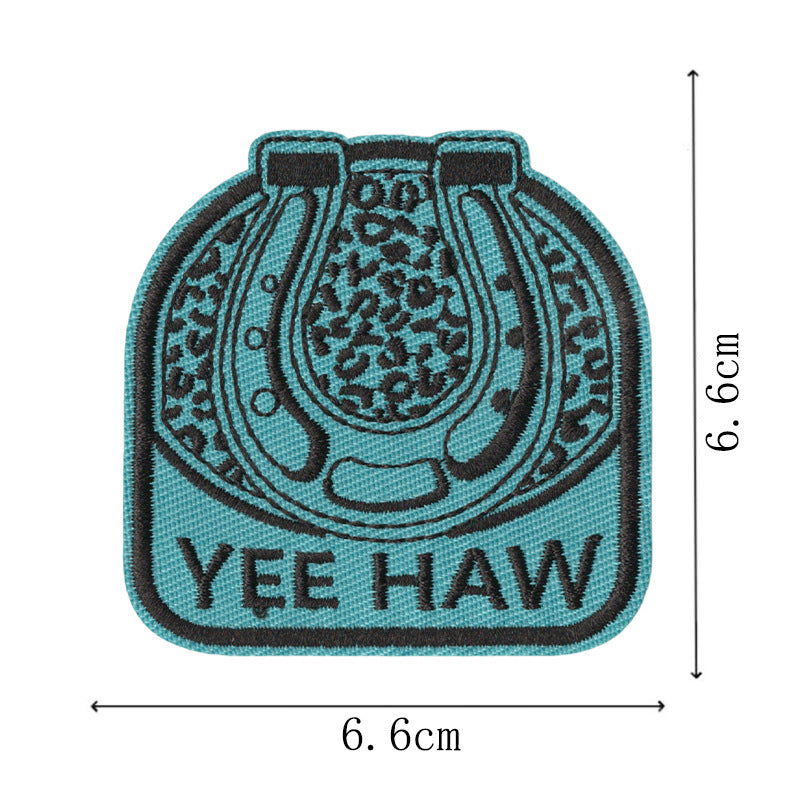 Wholesale 9 Piece Cartoon Cowboy Embroidered Patches With Adhesive Backing For Clothing Towel DIY Accessory