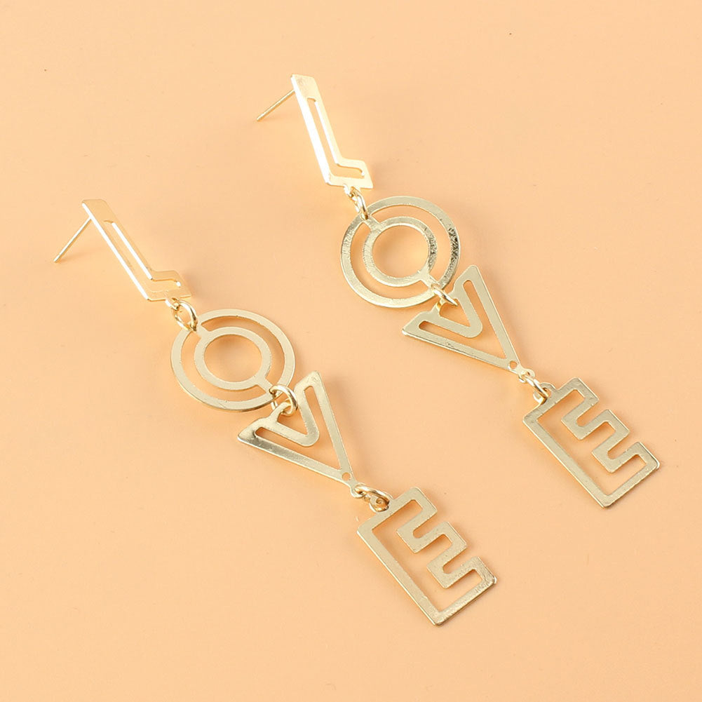 Wholesale LOVE Letter Alloy Earrings