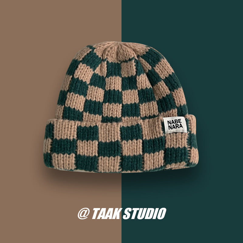 Wholesale Checkered knit hat for women