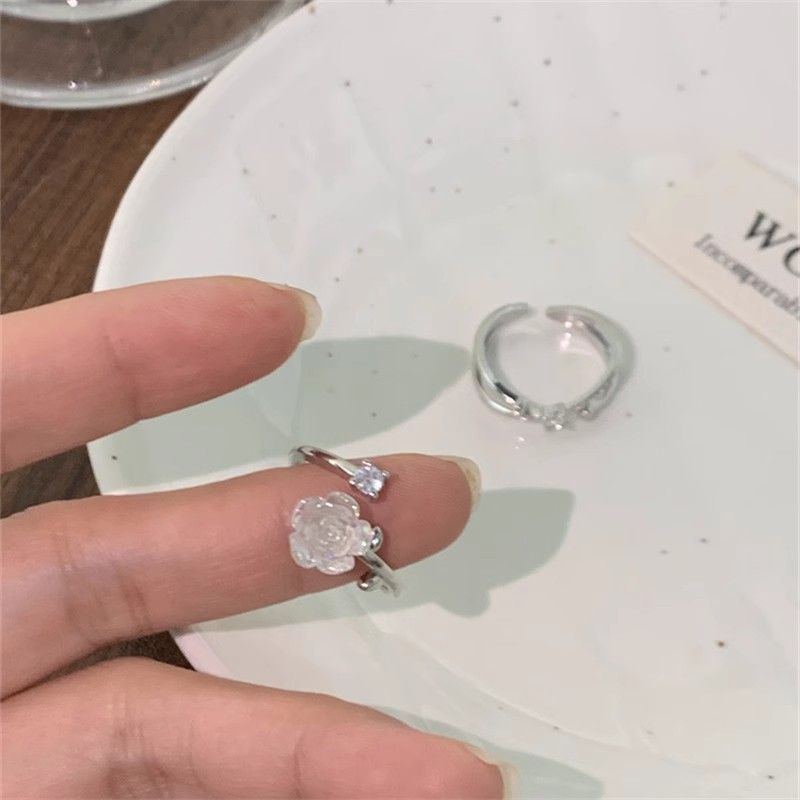 Wholesale Four star retro geometric blue star Rings