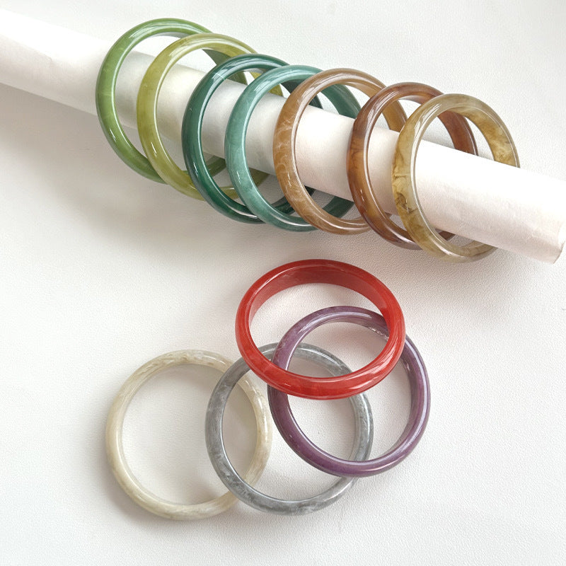 Wholesale plain circle round geometric resin wind color halo bracelet