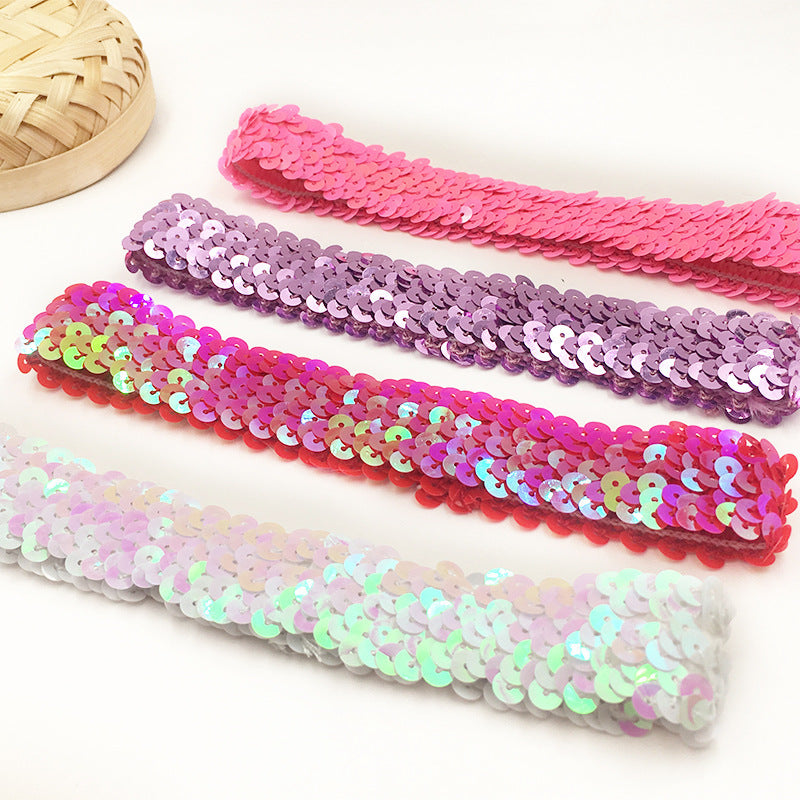 Wholesale Sports Dance Sequin Hair Band Headband Shiny Elastic Competition Children's Performance Headband Fashion Hair Accessories Hair Card