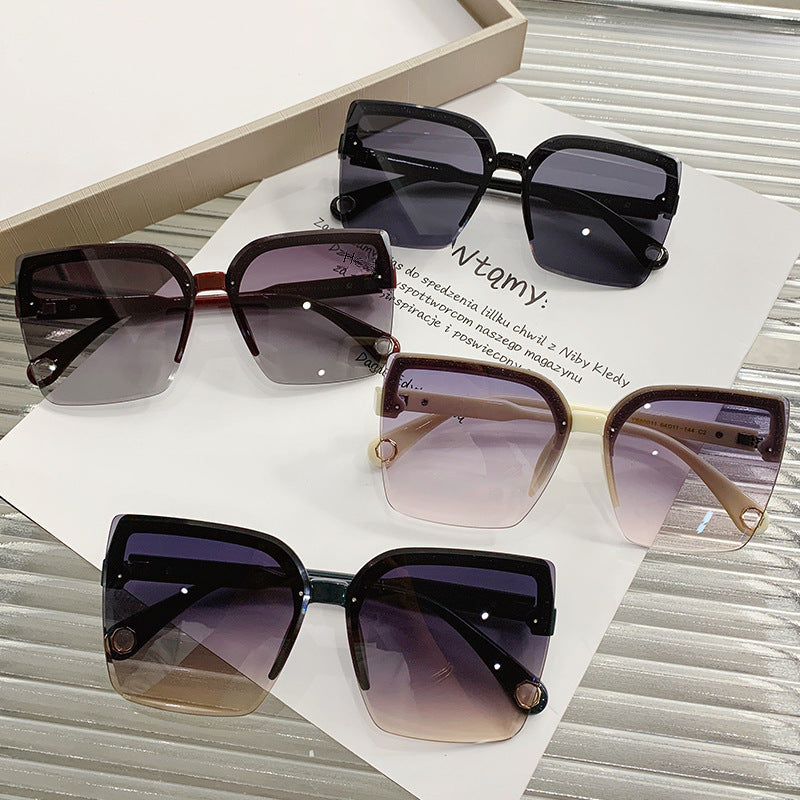 Wholesale Large frame side butterfly diamond sunglasses