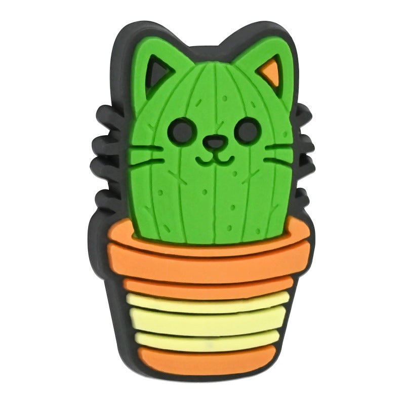 Wholesale   Random 100pcs Cactus series soft glue perforated double-sided thick patch DIY detachable beads