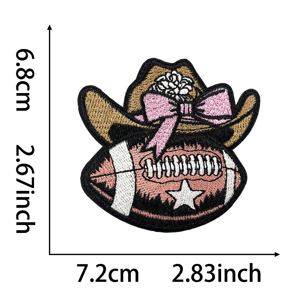 Wholesale Football Iron On Patch Embroidery Badge For Coats DIY Clothing Accessory
