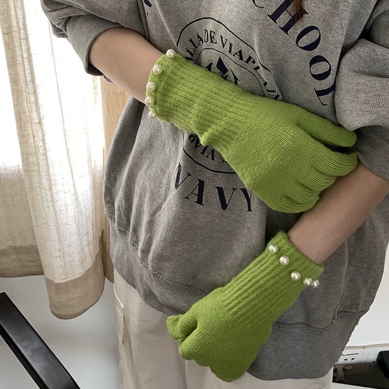 Wholesale Autumn and Winter Cycling Touch Screen Long Woolen Gloves