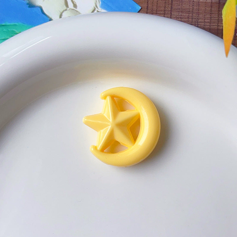 Wholesale 5pcs/pack  Acrylic through-hole star and moon shaped beads  Acrylic Beads