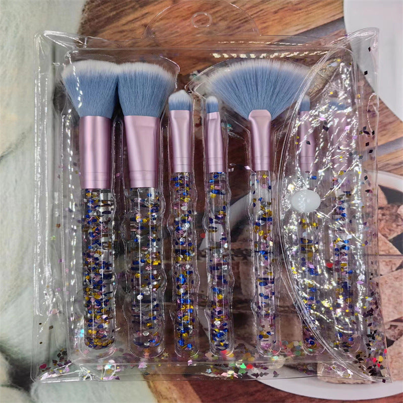 Wholesale of 7 Tributaries of Scallion Powder Bags, Makeup Brush Sets
