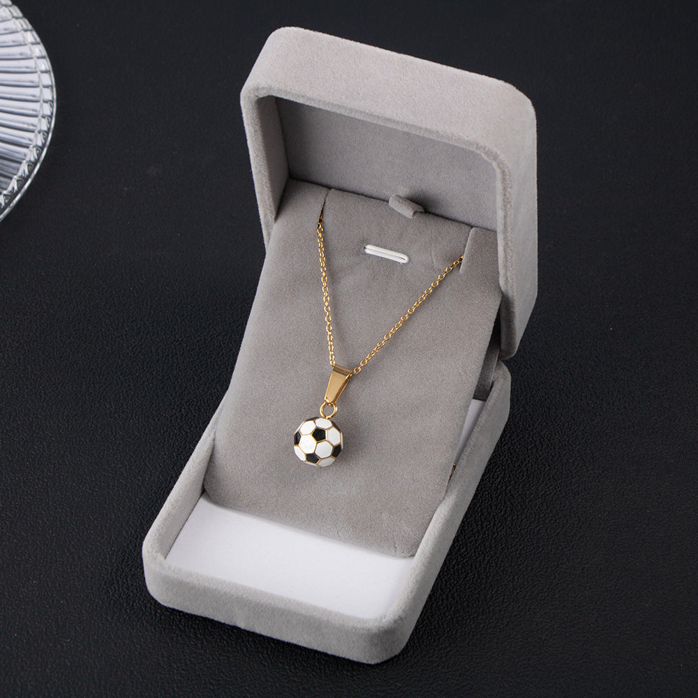 Wholesale Football sports titanium steel men's epoxy pendant