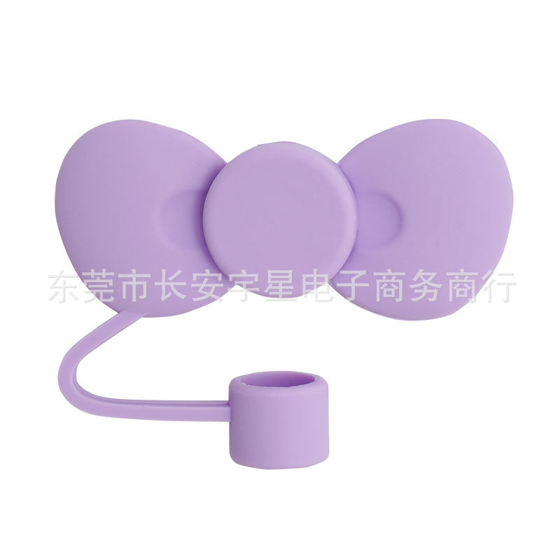 Wholesale cute bow straw plug dust cap 10mm straw lid straw accessories