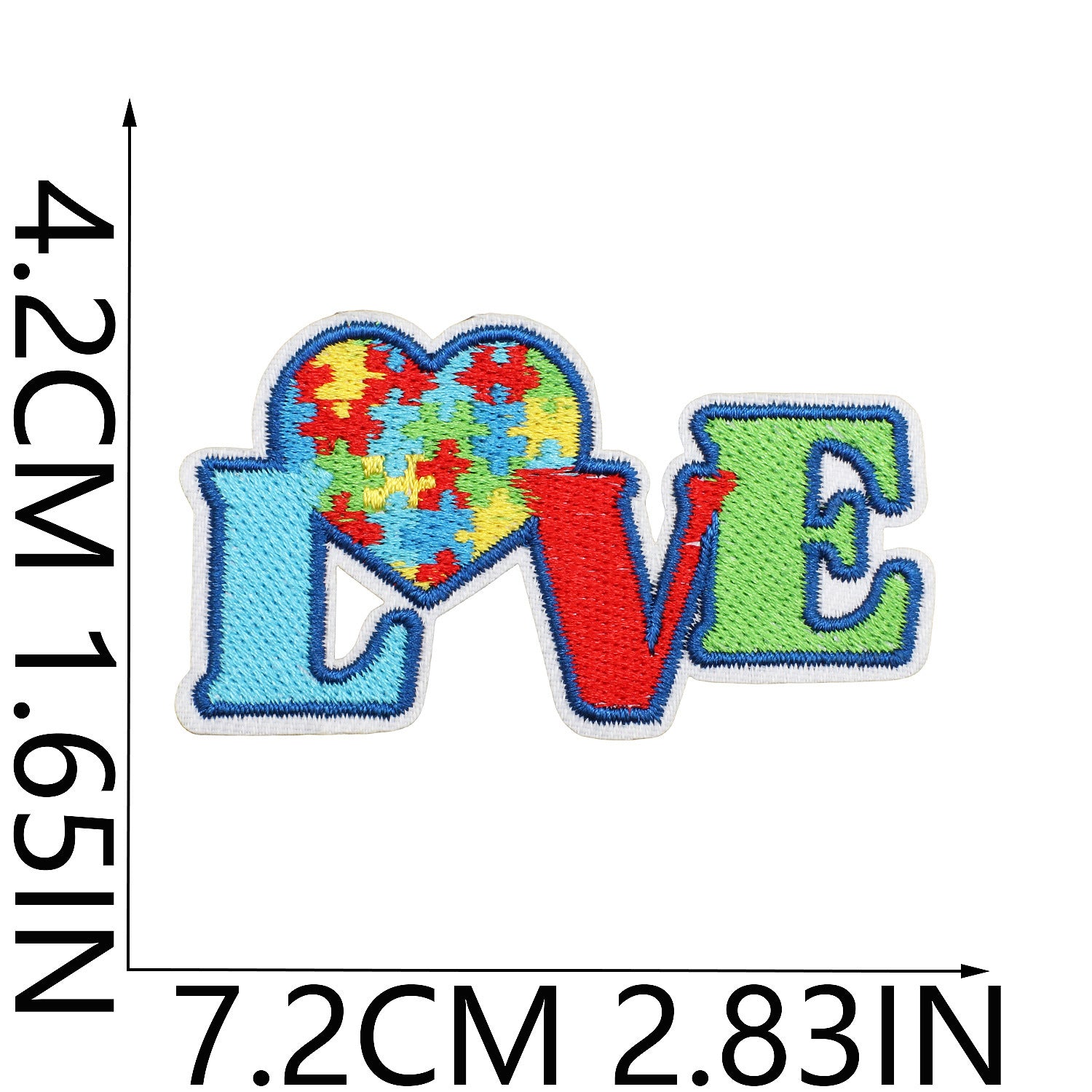Wholesale Trendy Autism Awareness Embroidered Iron On Patches Butterfly Heart Design Clothing Accessory