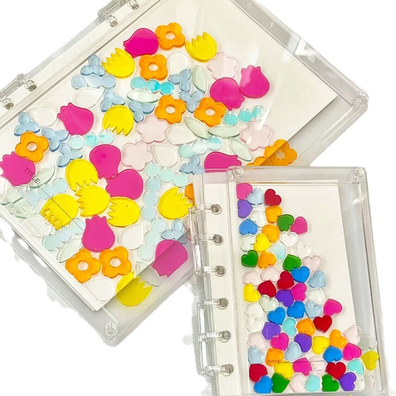Wholesale Diy Transparent visual notebook  acrylic quicksand loose-leaf book a5 notebook 6 hole