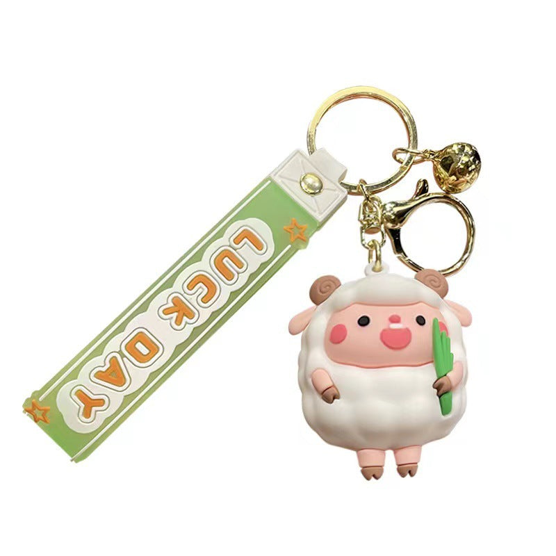 Wholesale Cute Lamb Pendant Silicone Keychain