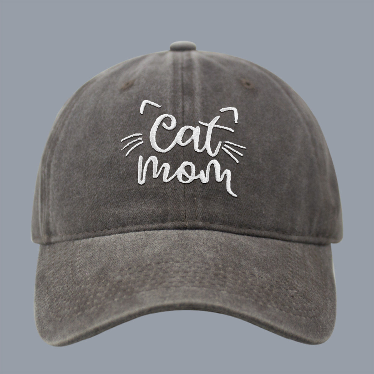 Wholesale New Men's and Women's Letter CAT MOM Embroidered Washed Baseball Cap Outdoor Sports Washed Cotton Sunshade Cap Tide