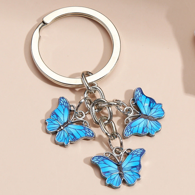 Wholesale Zinc Alloy Colored Butterfly Keychains