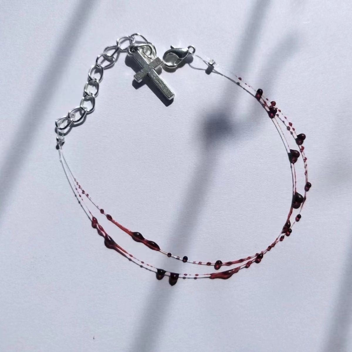 Wholesale Stainless Steel Cross Blood Drop Bracelet Necklace