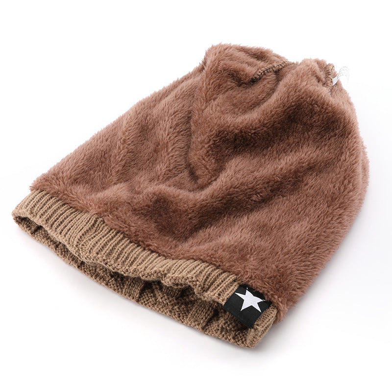 Wholesale Autumn and Winter Solid Color Warm and Ear Protection Knitted Hat with Woolen Hat