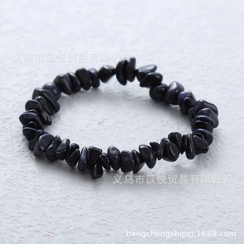 Wholesale 5pcs natural crystal gravel elastic bracelet colorful gravel bracelet